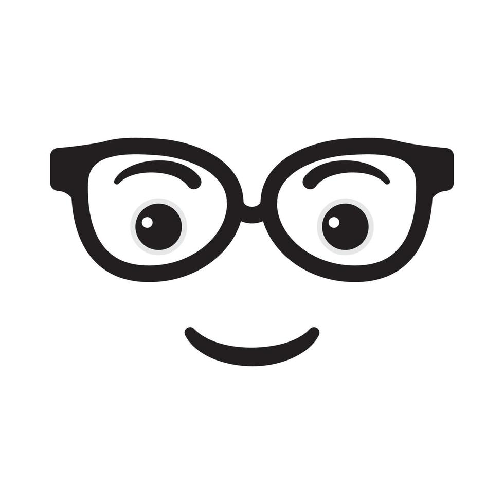 Smiling face with glasses vector illustration