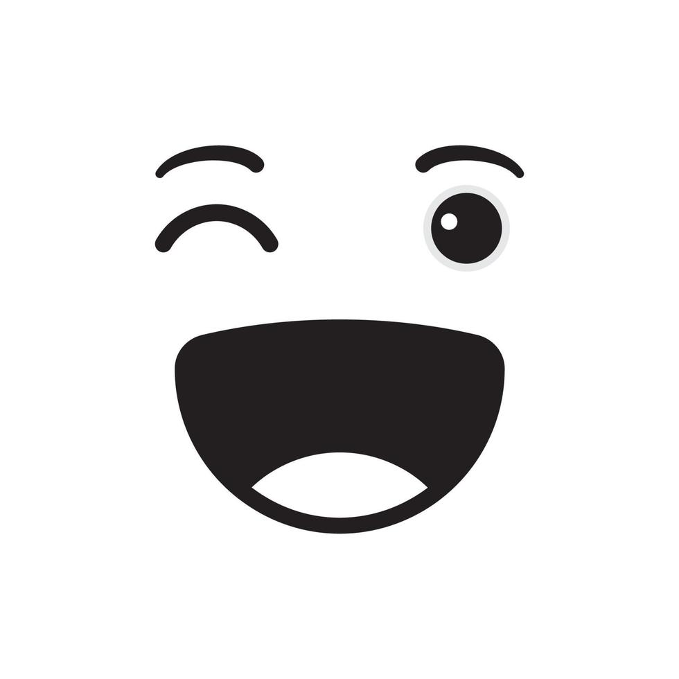 Smiling face emoticon vector illustration