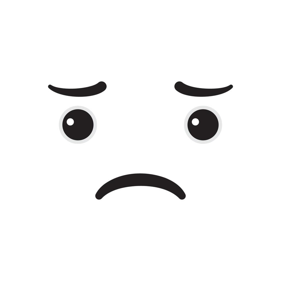 Sad face emoticon vector illustration