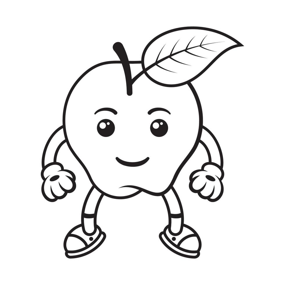 Cute Apple Mascot Character Vector