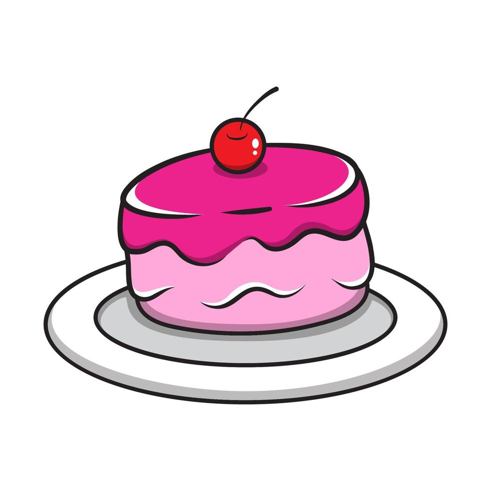 pastel, tarta, vector, ilustración vector