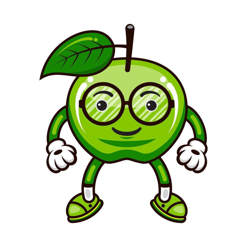 Cute Apple Mascot Character Vector