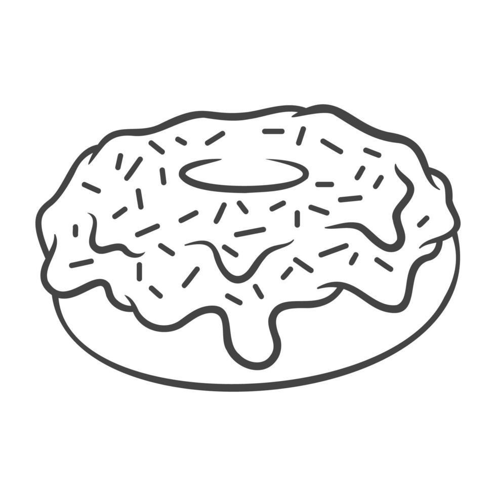 ilustración de contorno de vector de donut