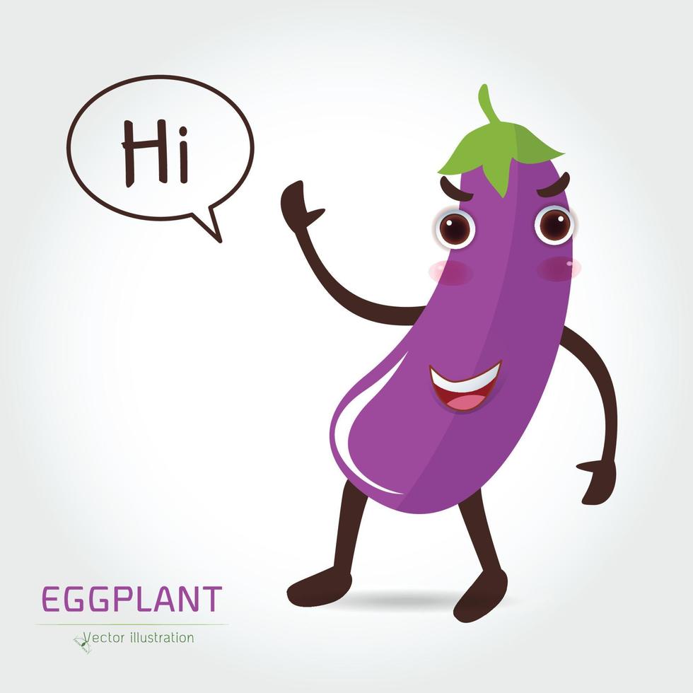 Eggplant cartoon vector illustration