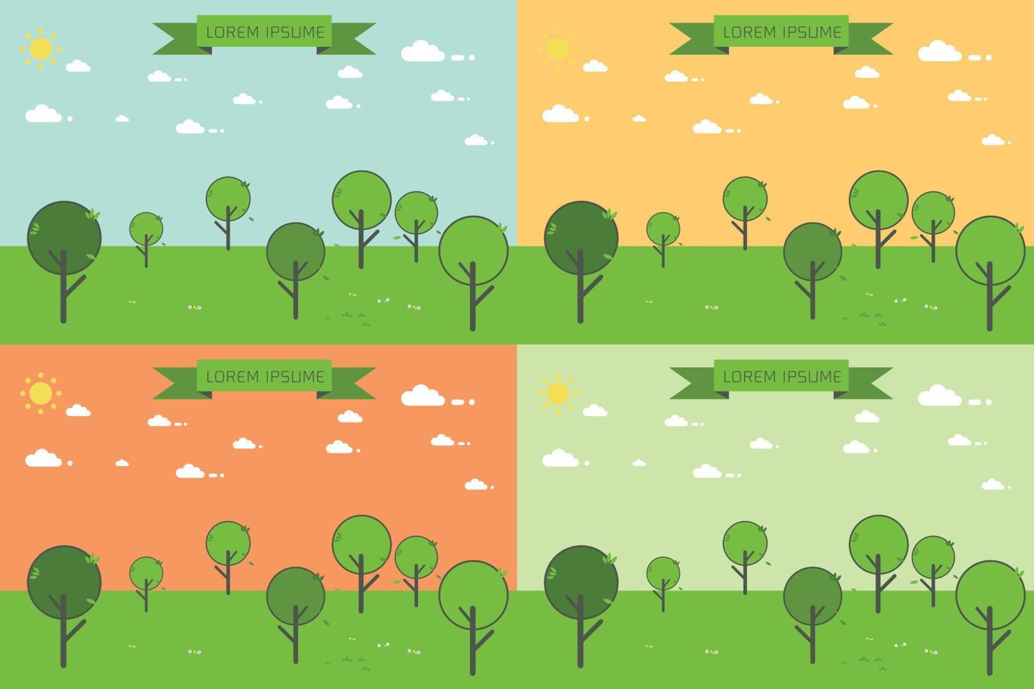 Forest trees landscape illustration vector