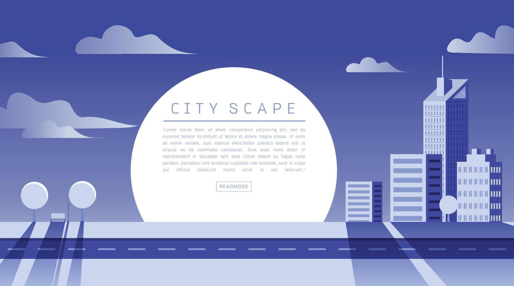 Cityscape Vector Flat illustration.