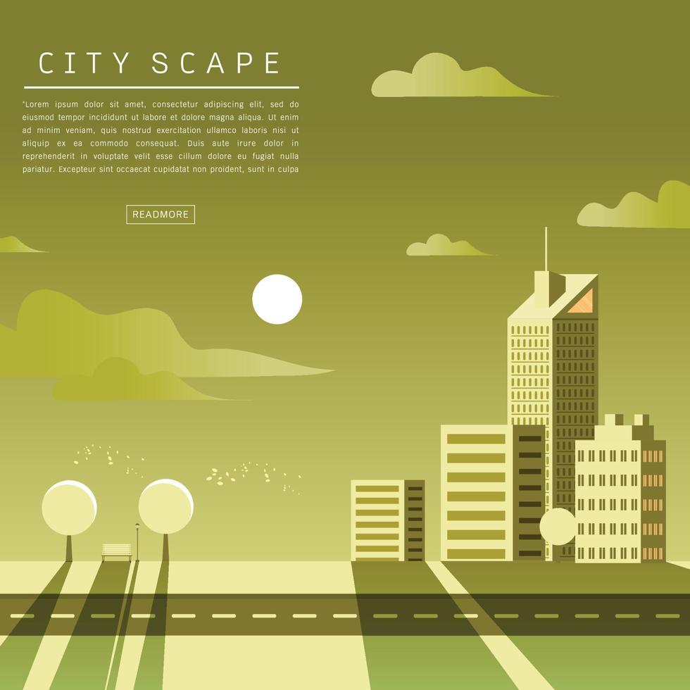 Cityscape Vector Flat illustration.