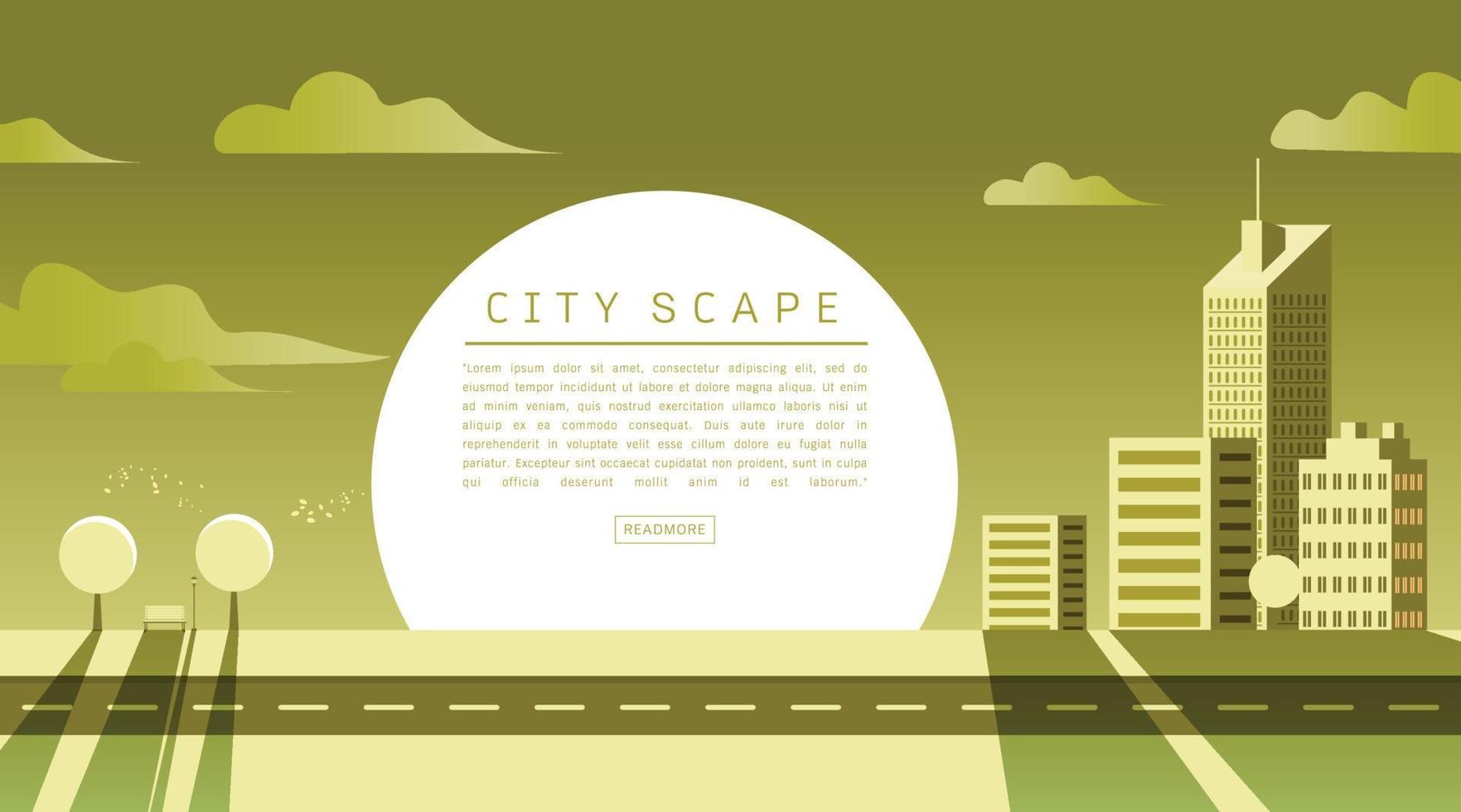 Cityscape Vector Flat illustration.