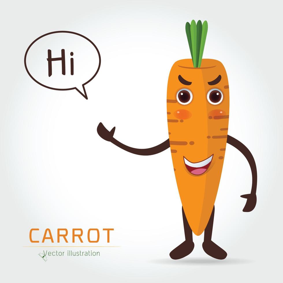 Carrot  cartoon style vector