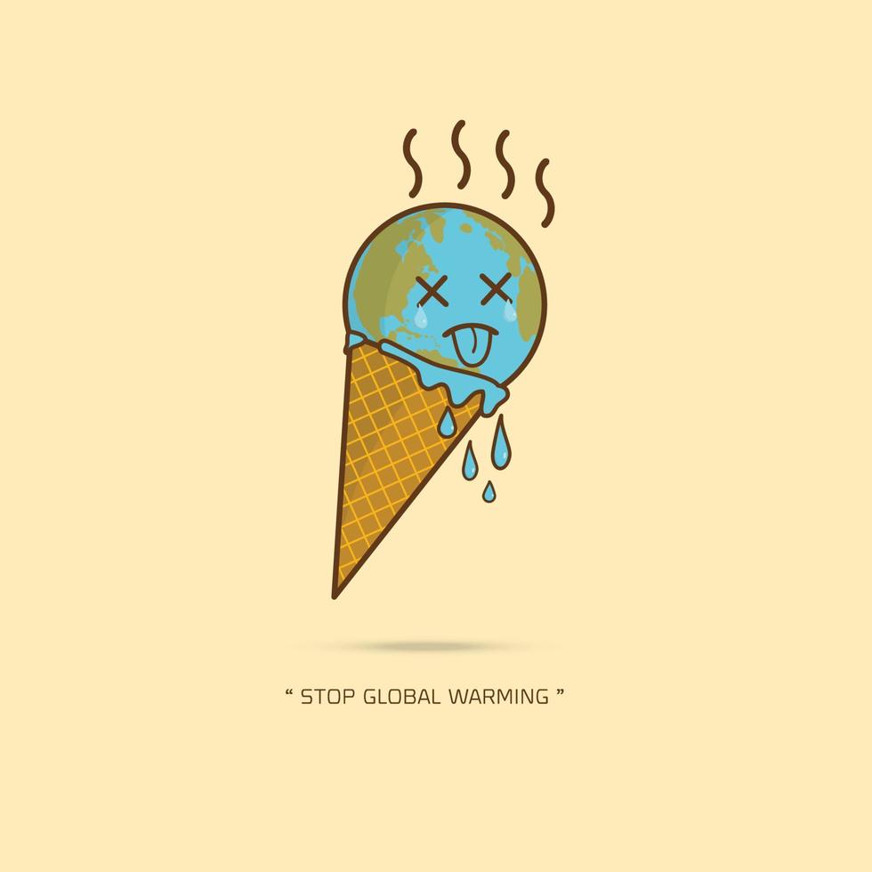 Earth Cream Cone Save The Planet vector