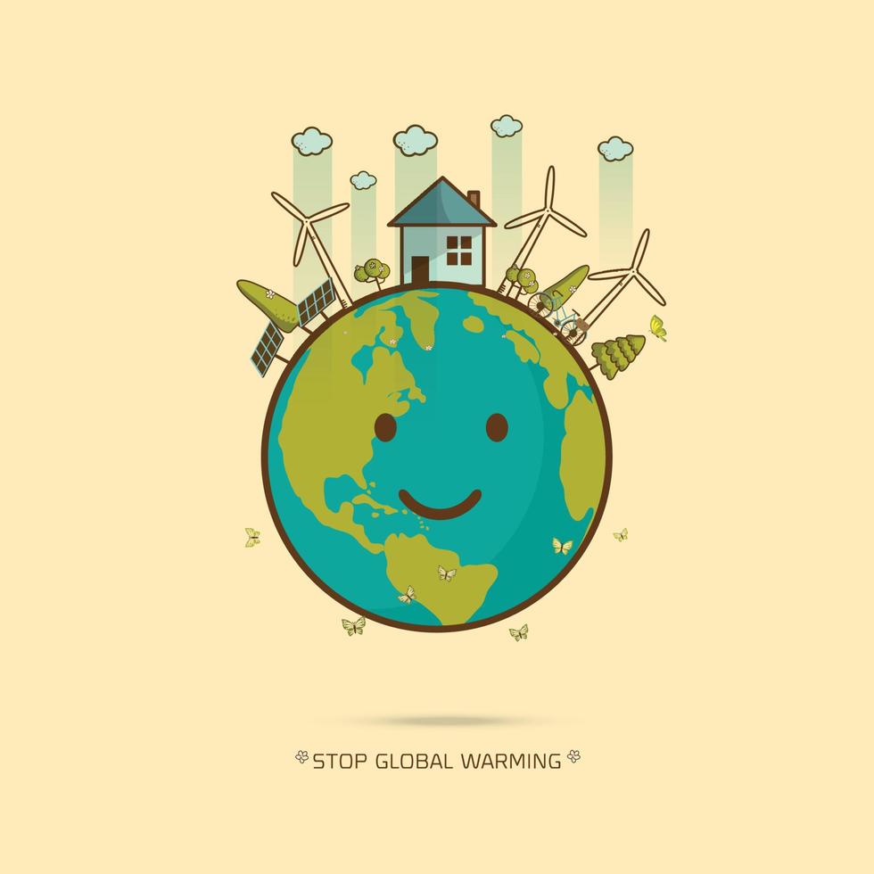 ilustración vectorial de tierra ecológica vector