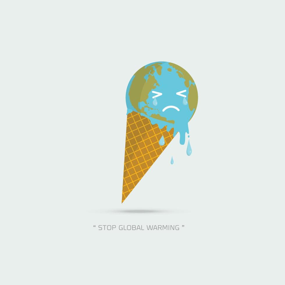 Earth Cream Cone Save The Planet vector