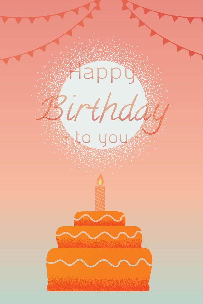 Ilustración de vector de tarjeta de felicitación de cumpleaños