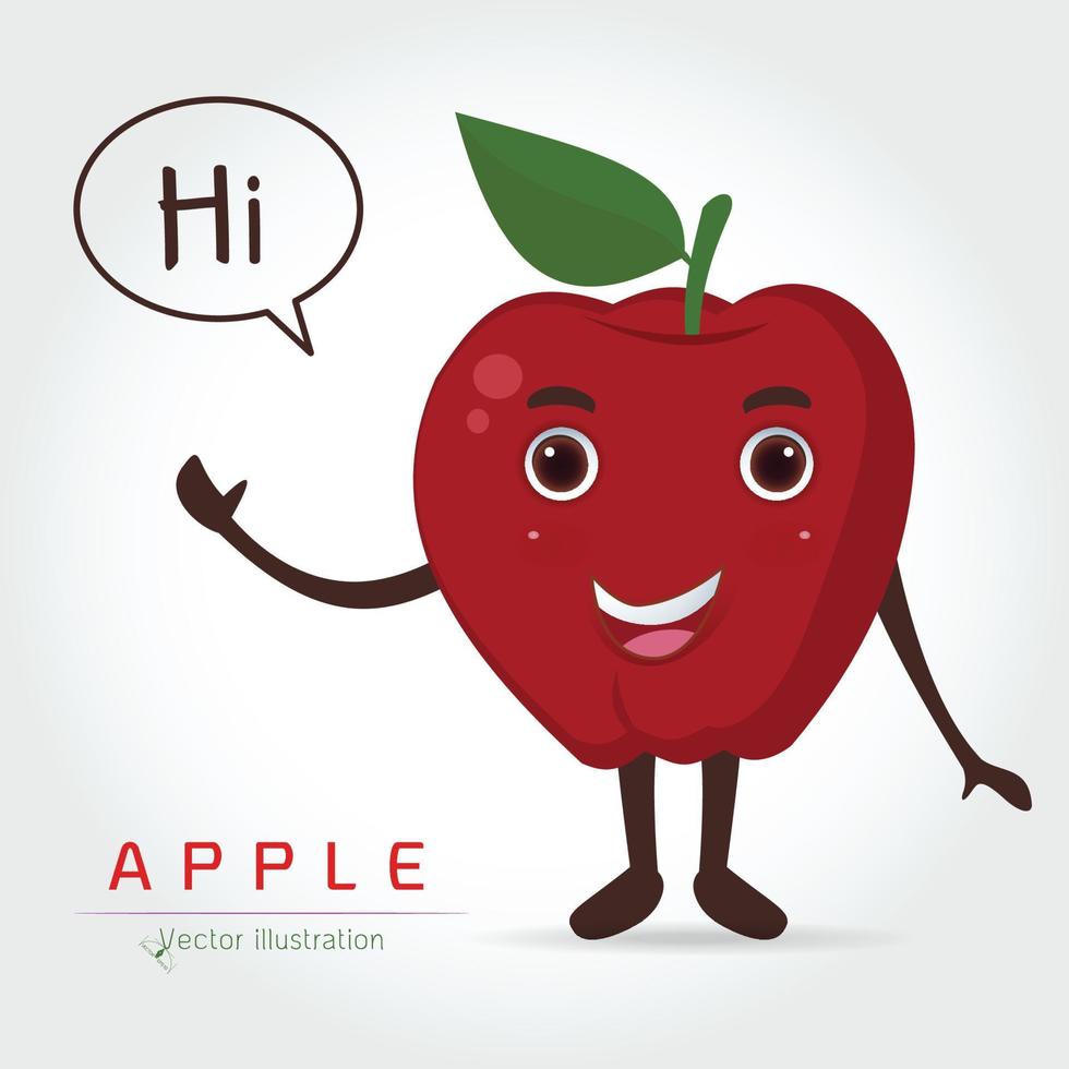 ilustración vectorial de dibujos animados de manzana vector