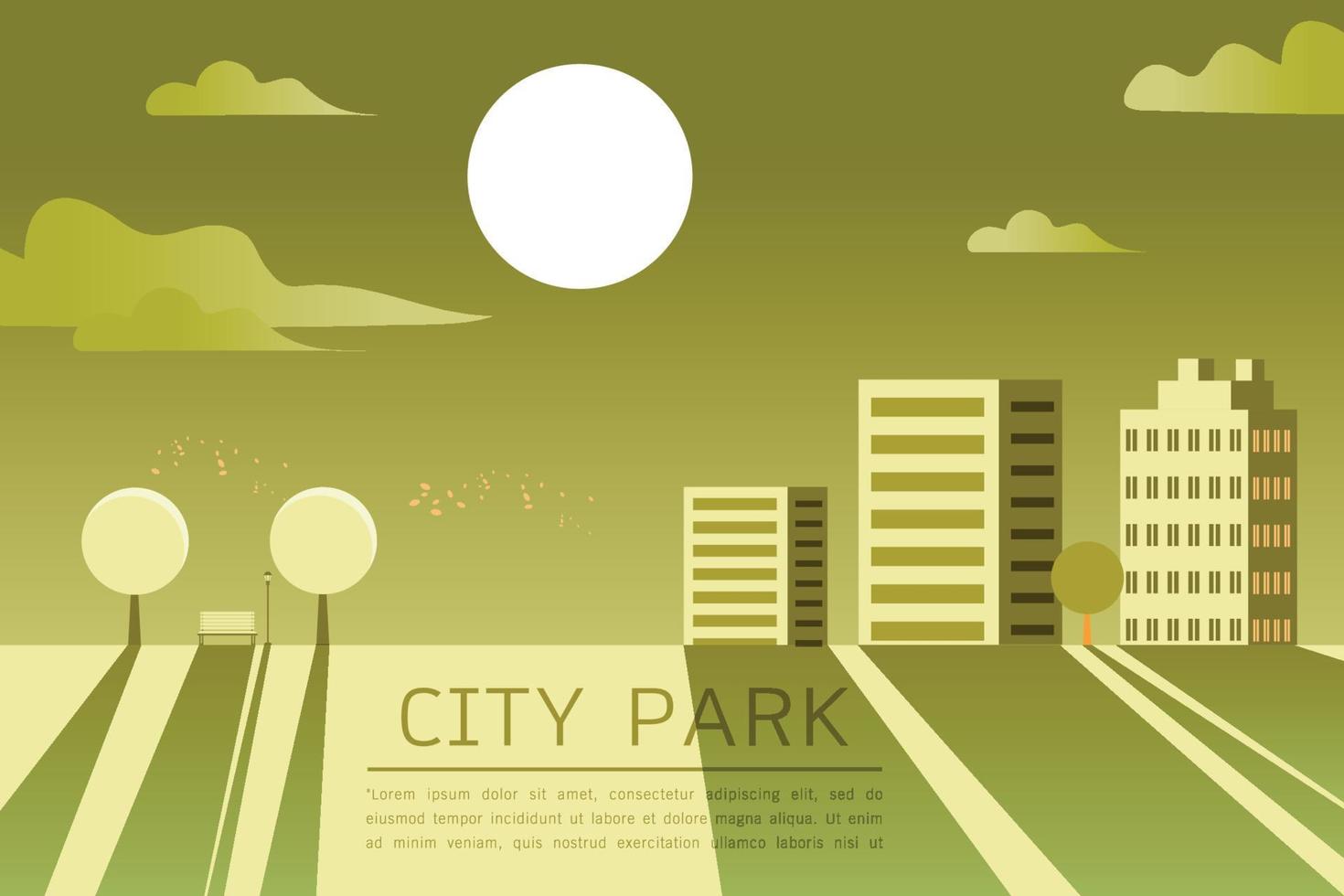 ilustración plana del vector del parque de la ciudad.