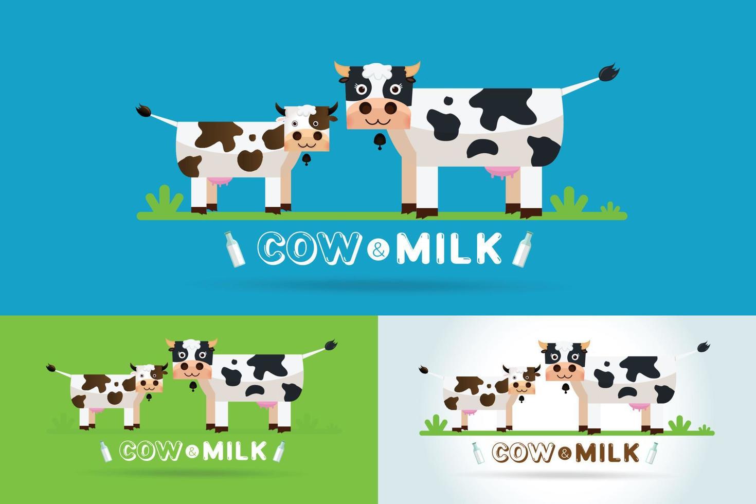 plantilla de vector de diseño de logotipo de granja de leche de vaca