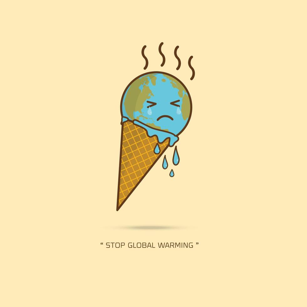 Earth Cream Cone Save The Planet vector