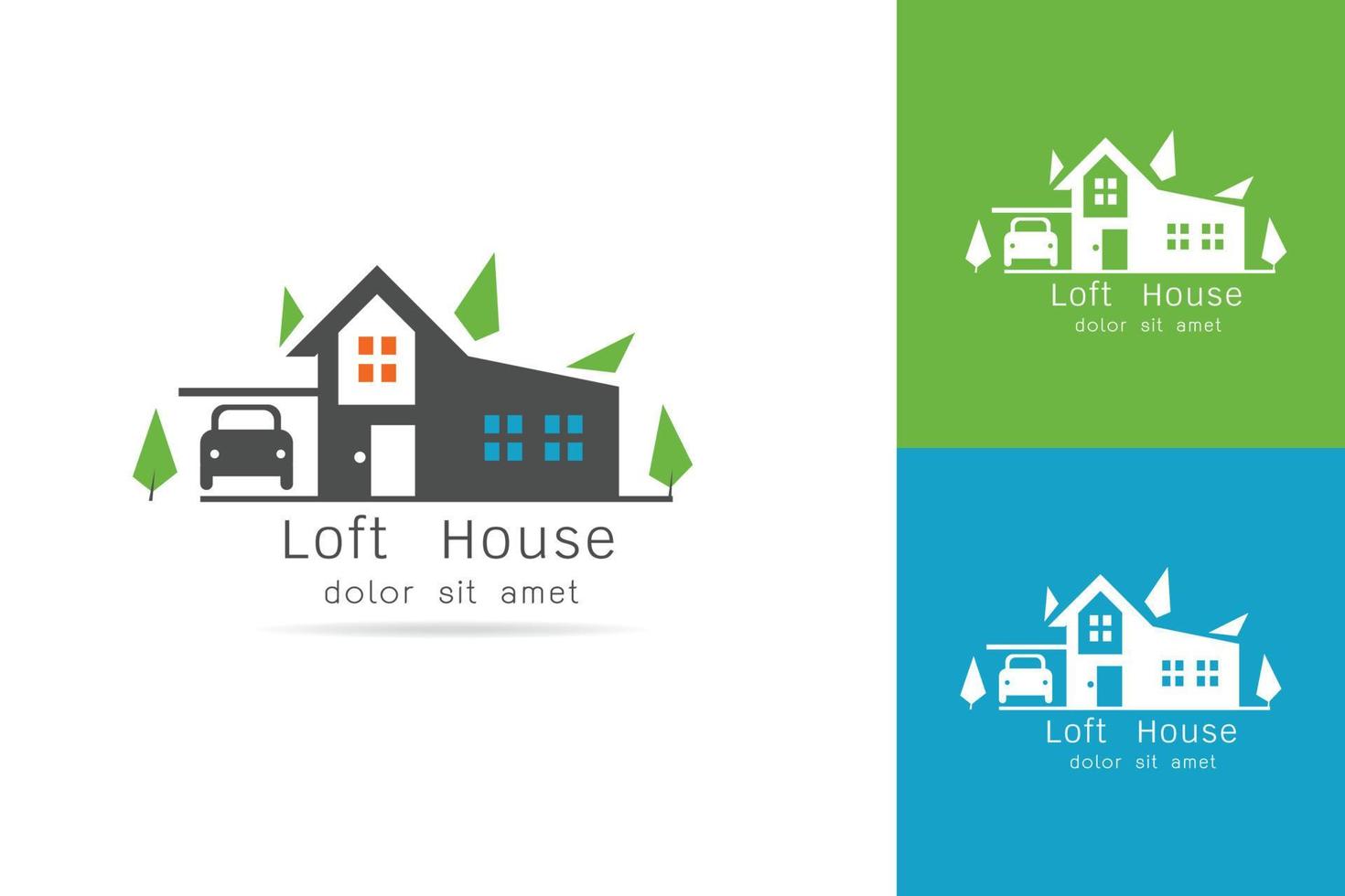 vector de logotipo de casa loft