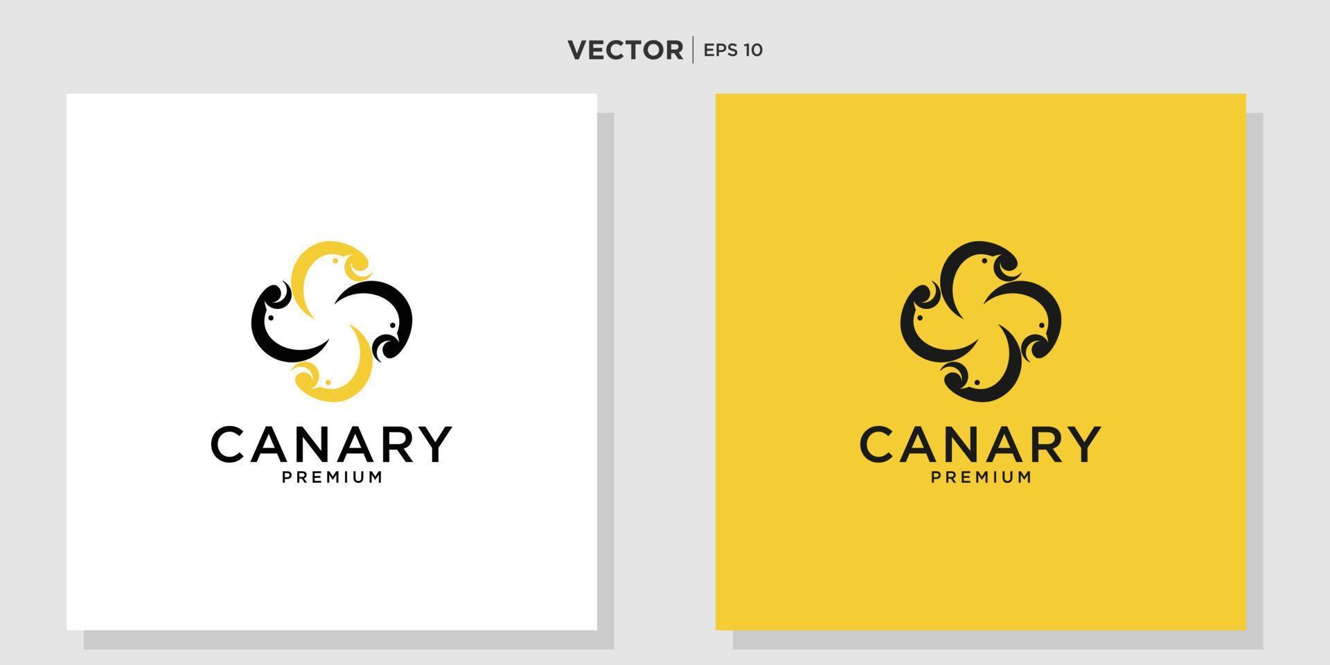 logotipo de diseño de logotipo canario único vector