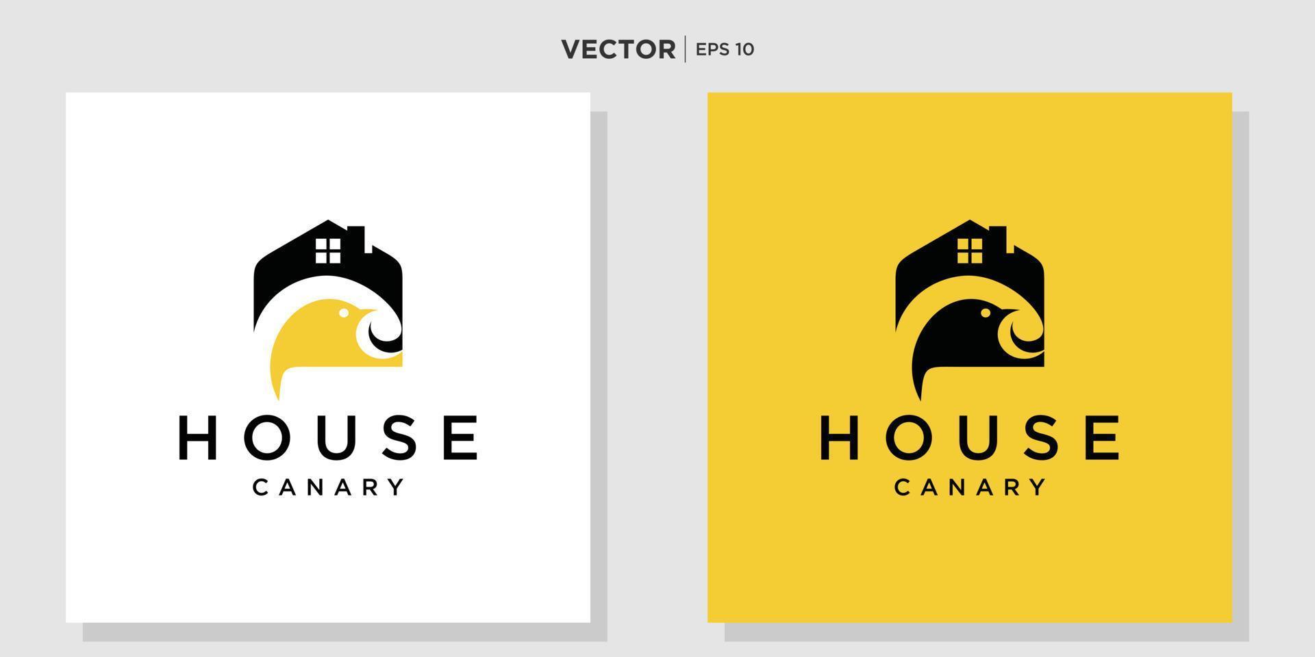 logotipo de diseño de logotipo canario con casa vector
