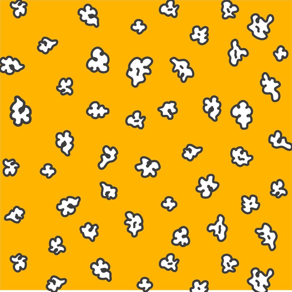 Popcorn pattern for packaging snacks. doodle popcorn. Popcorn fluffy flakes pattern. Popcorn Background pattern. vector