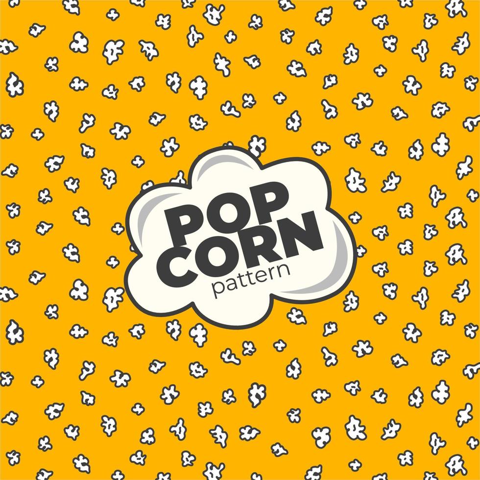 Pop corn pattern for packaging snacks. doodle popcorn. Popcorn fluffy flakes pattern. Popcorn Background pattern. vector