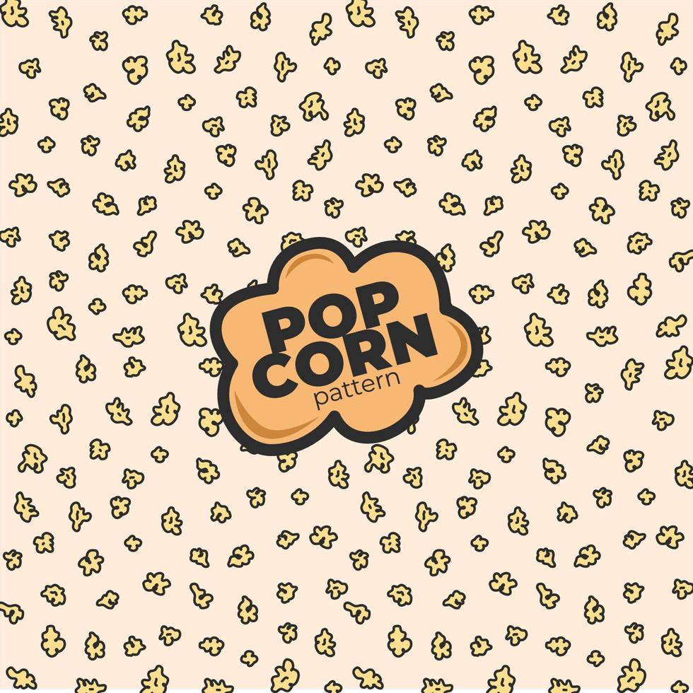 Pop corn pattern for packaging snacks. doodle popcorn. Popcorn fluffy flakes pattern. Popcorn seamless pattern. vector