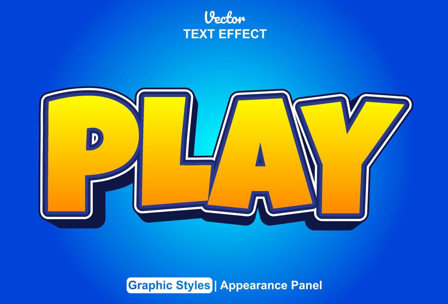 text effect play with graphic style and editable. vector