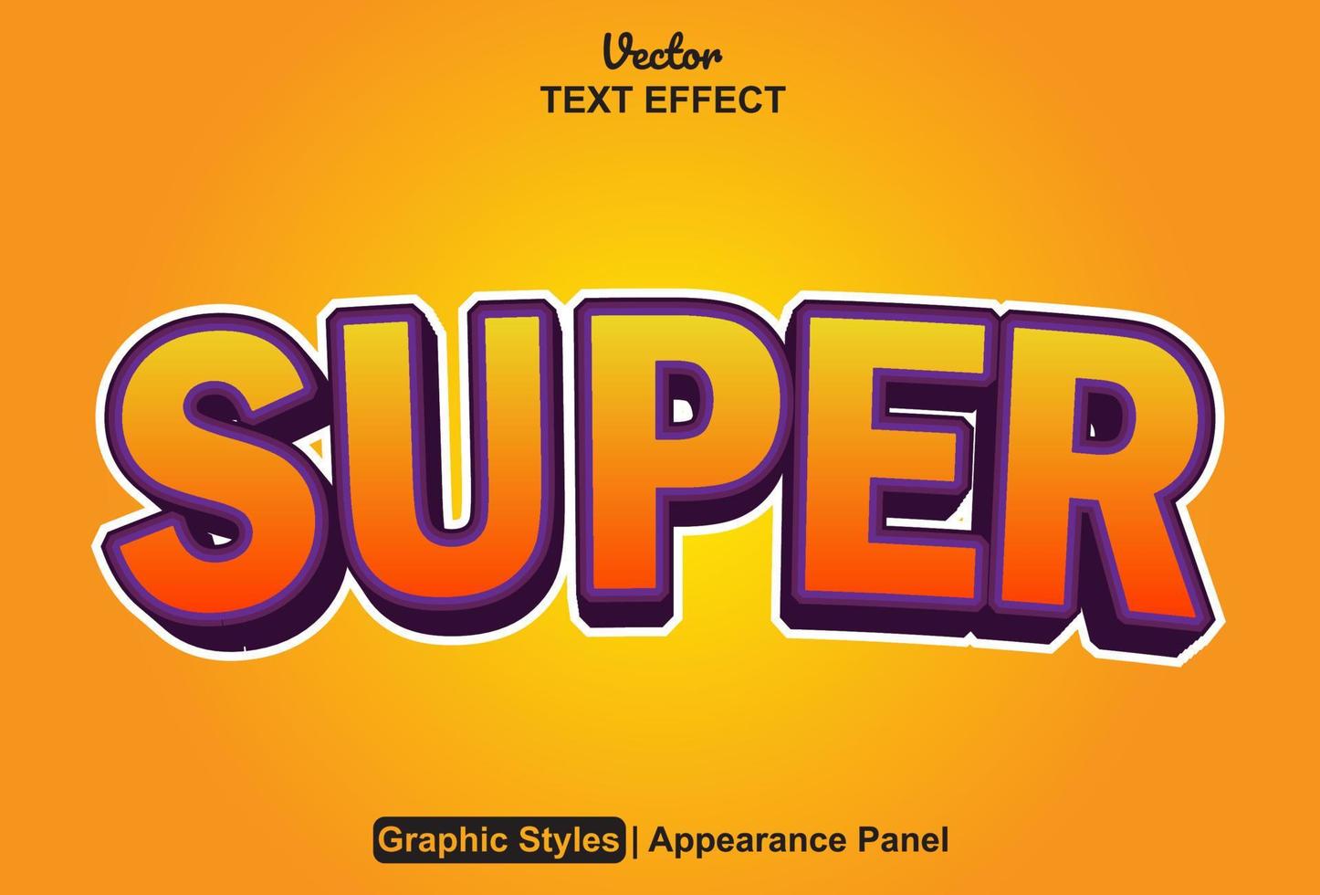 super text effect with graphic style and editable. vector