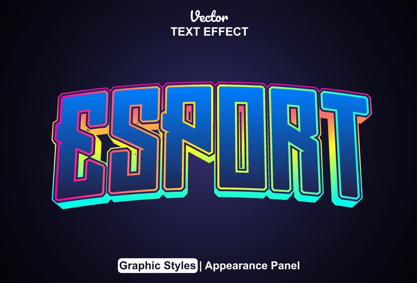 esport text effect with graphic style and editable. vector