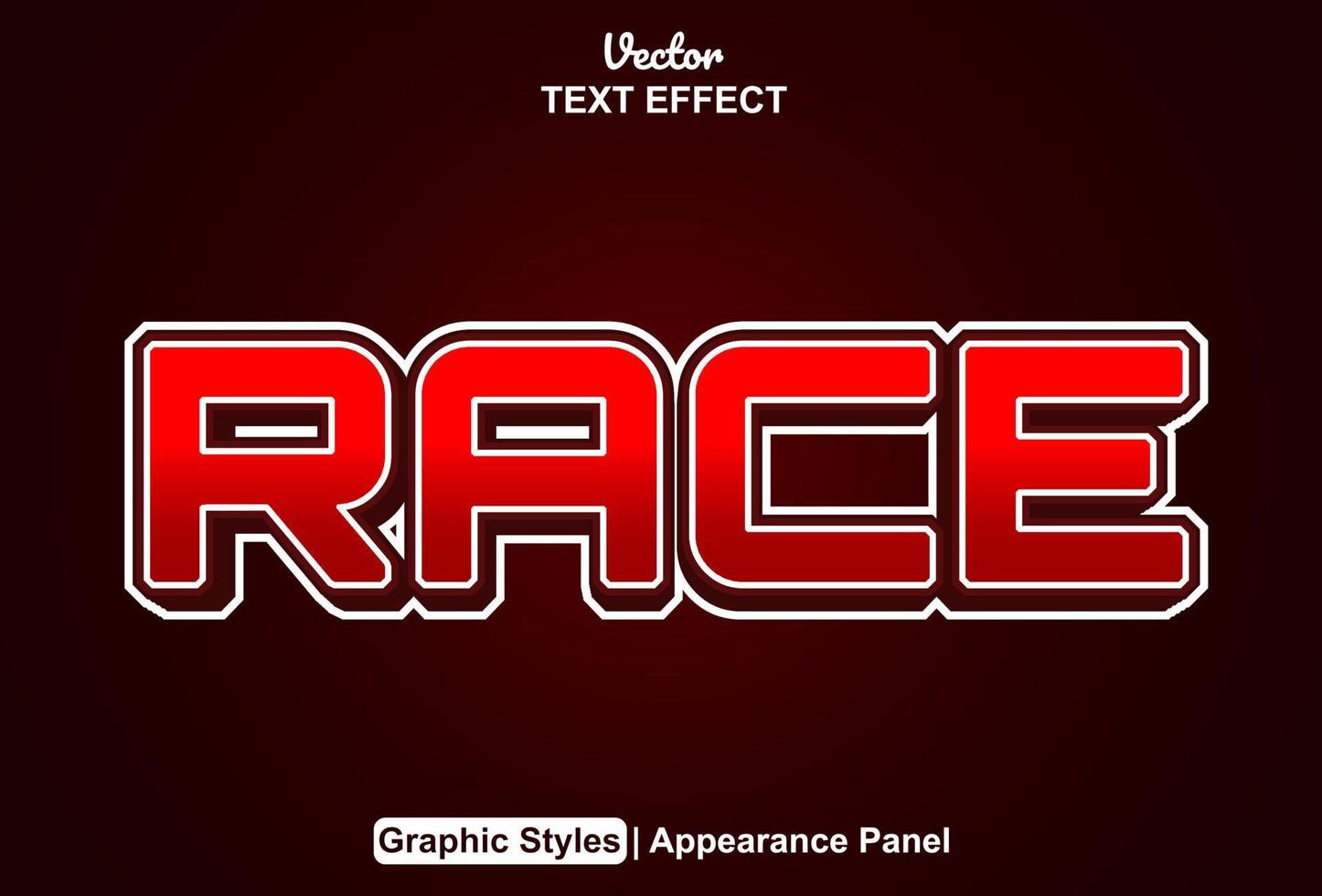 race text effect with graphic style and editable. vector