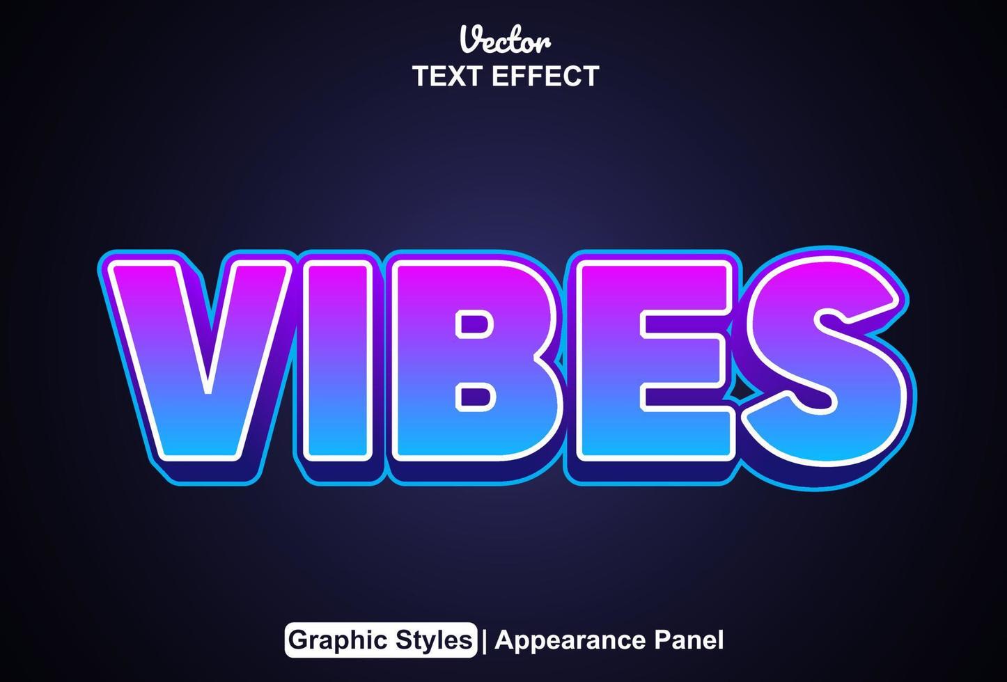 Vibes text effect with graphic style and editable. vector