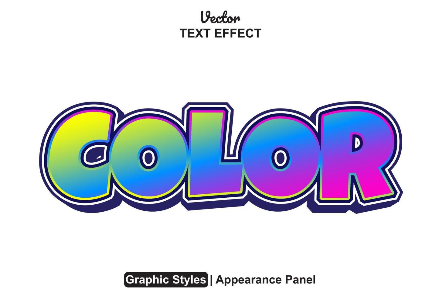 color text effect with graphic style and editable. vector