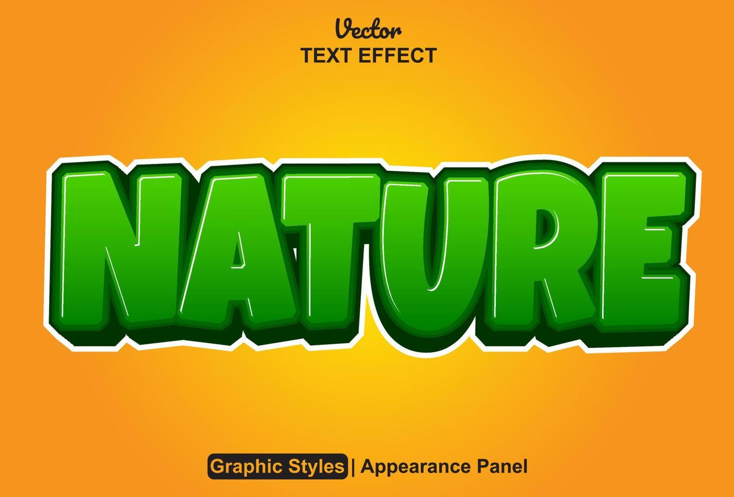 nature text effect with graphic style and editable. vector