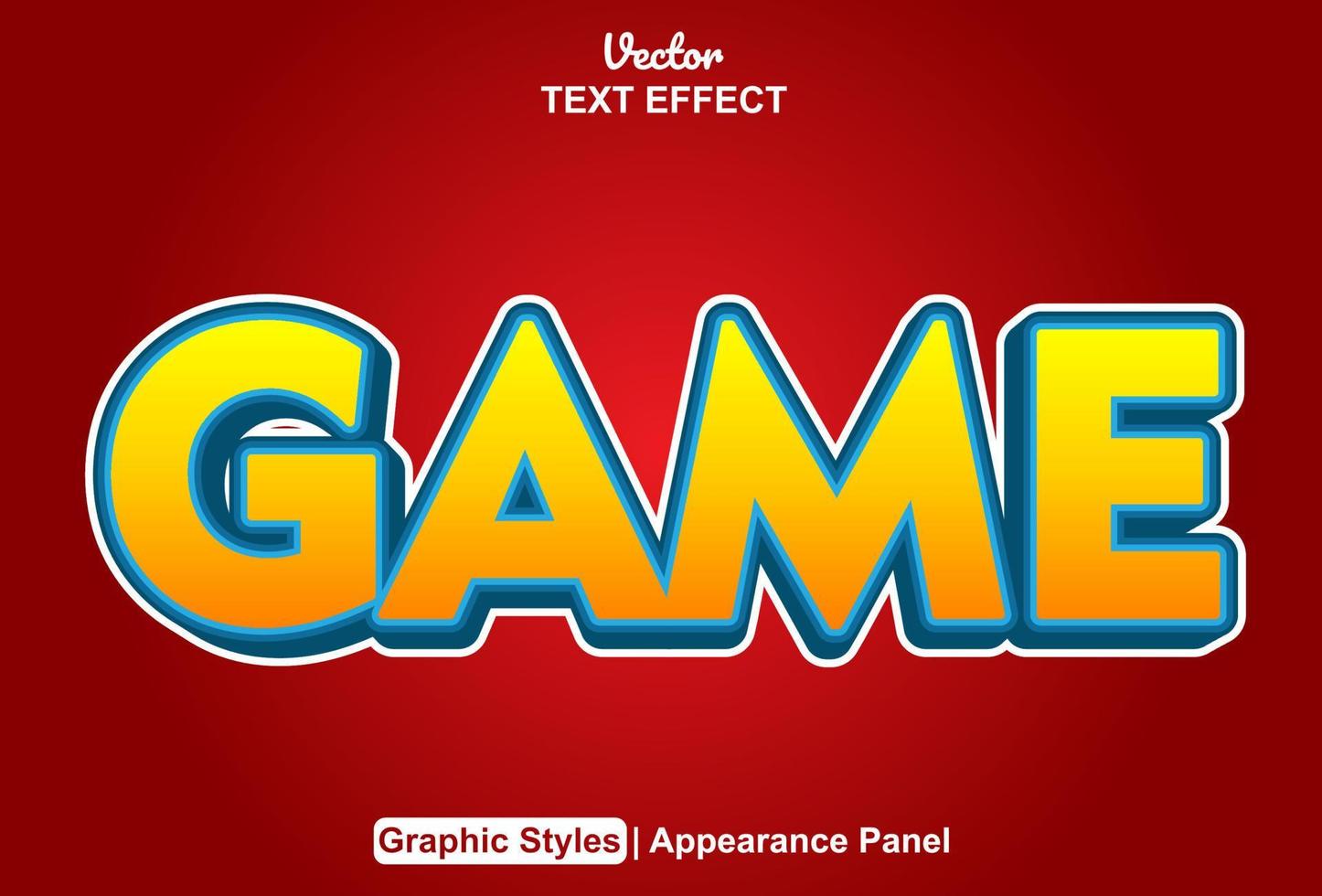 Game text effects with graphic style and editable. vector