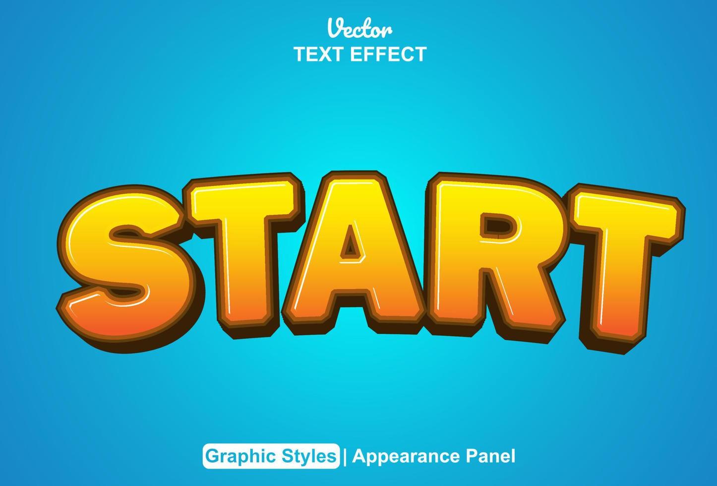 start text effect with graphic style and editable. vector