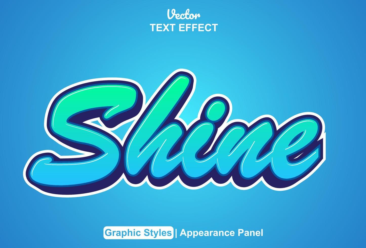 Shine text effect with graphic style and editable. vector