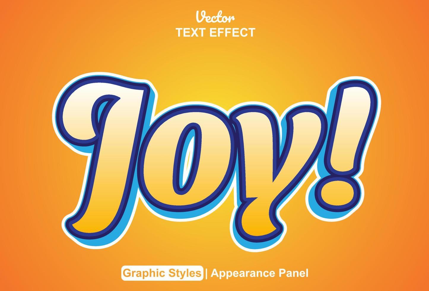 joy text effect with graphic style and editable. vector