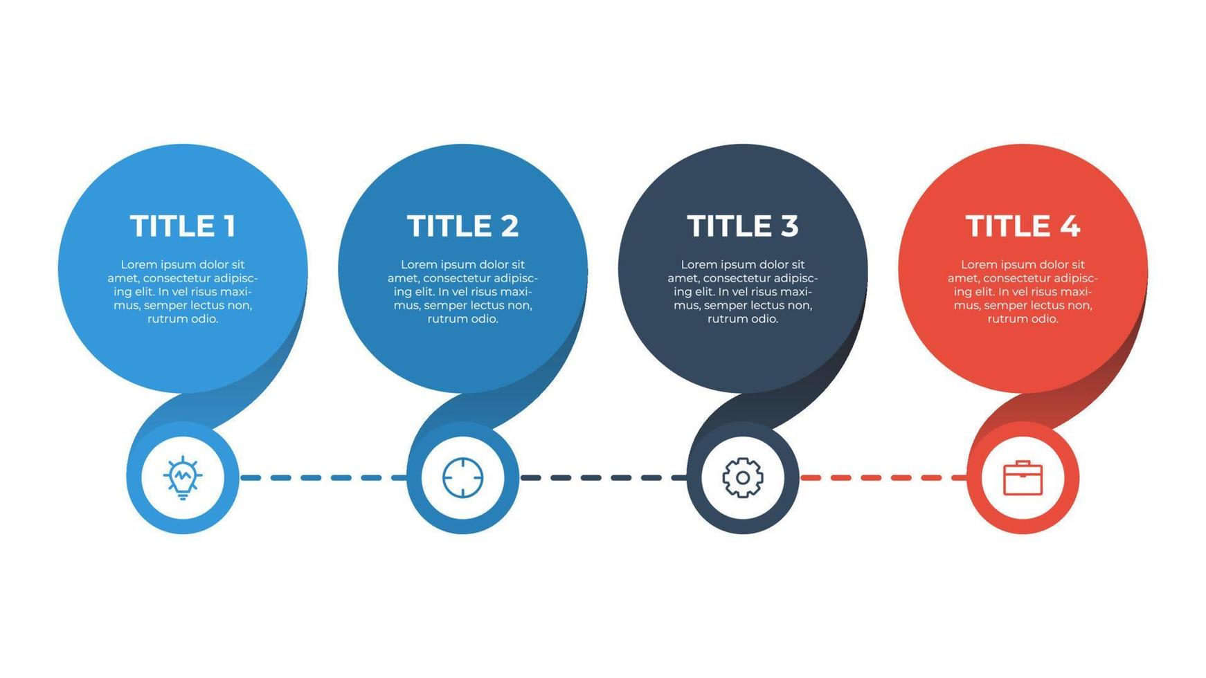 infographic element with 4 options, steps, processes, list, point. Business data visualization template vector