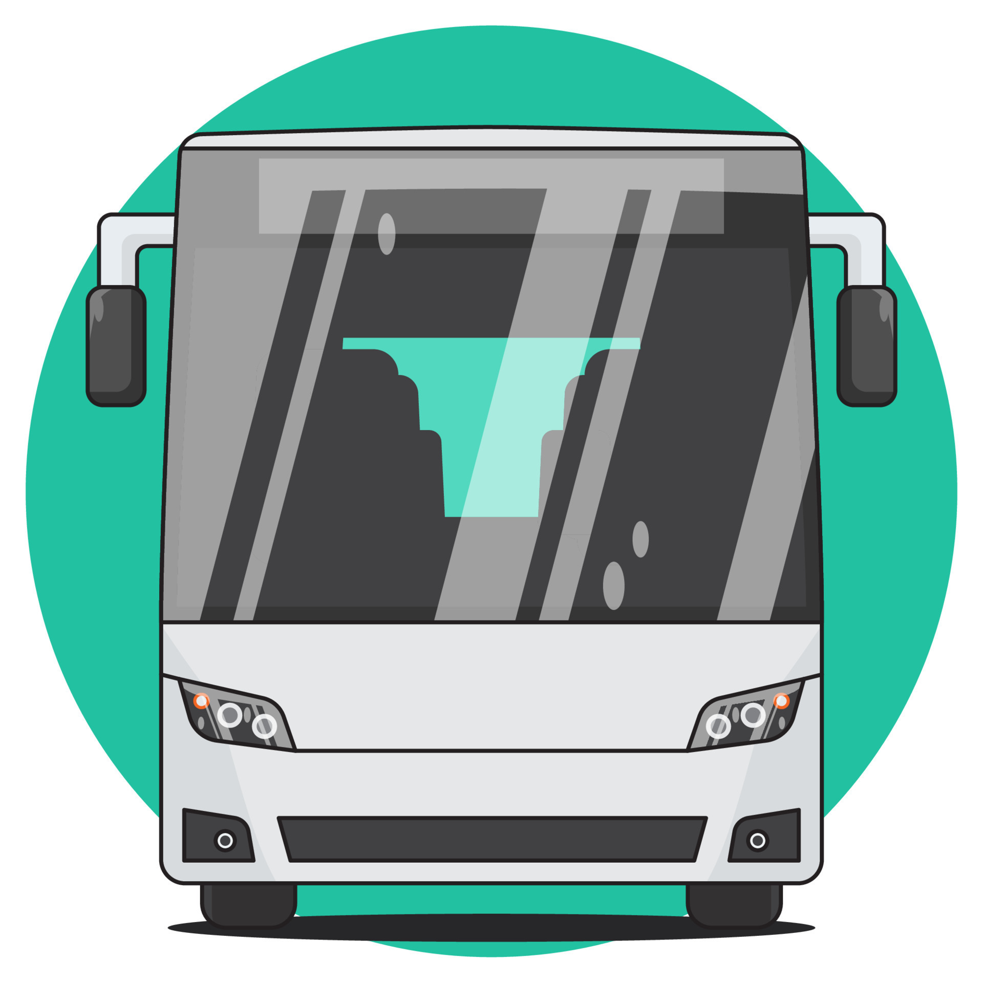 local city bus front view, vector illustration 16891365 Vector Art at  Vecteezy