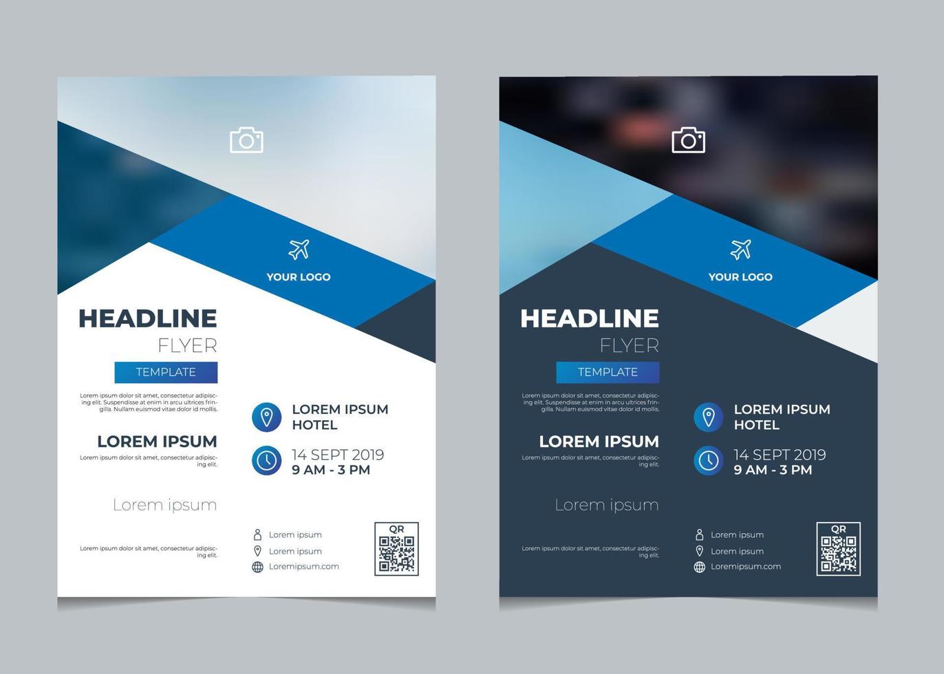 Set of business brochure template vector, multipurpose flyer template. poster layout design, annual report cover with geometric gradient vector