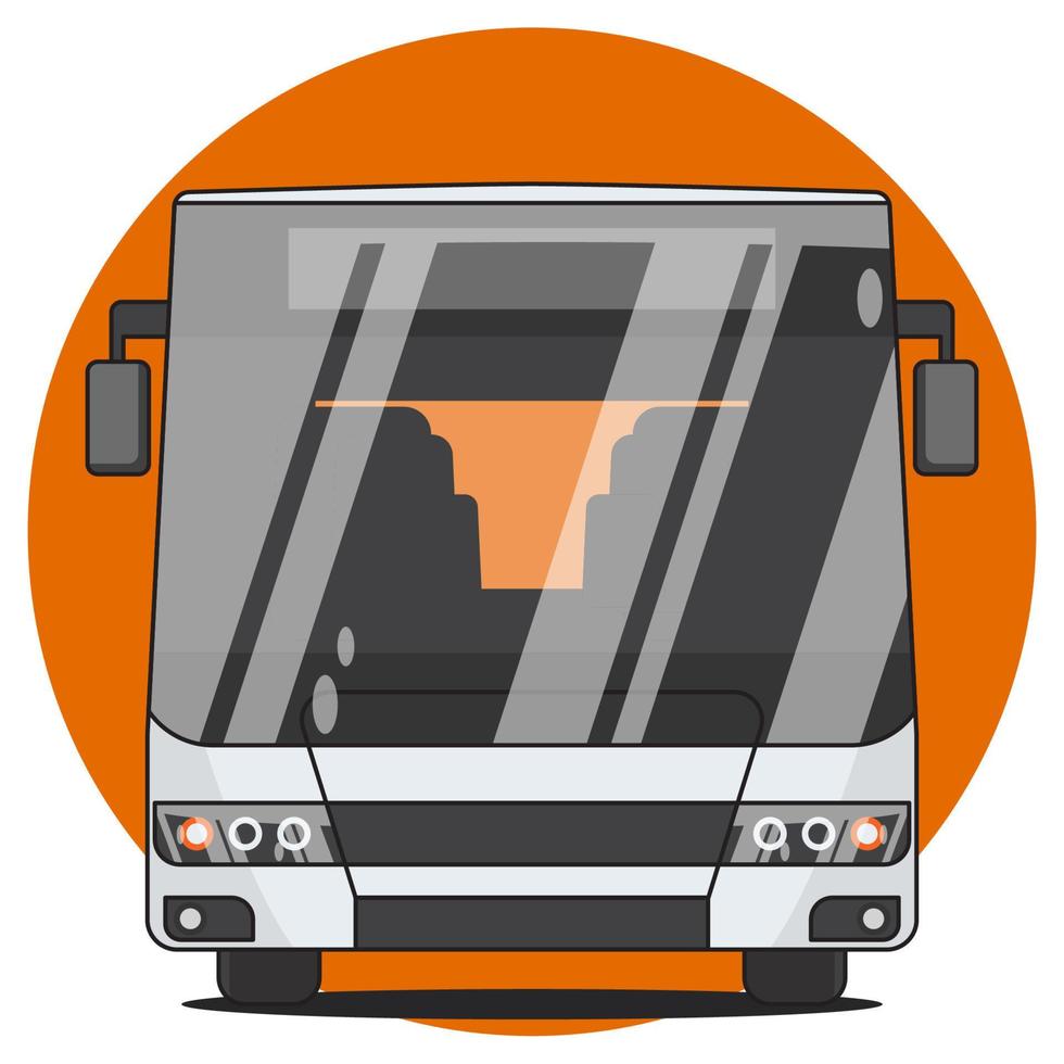 vista frontal del autobús de la ciudad, ilustración vectorial vector