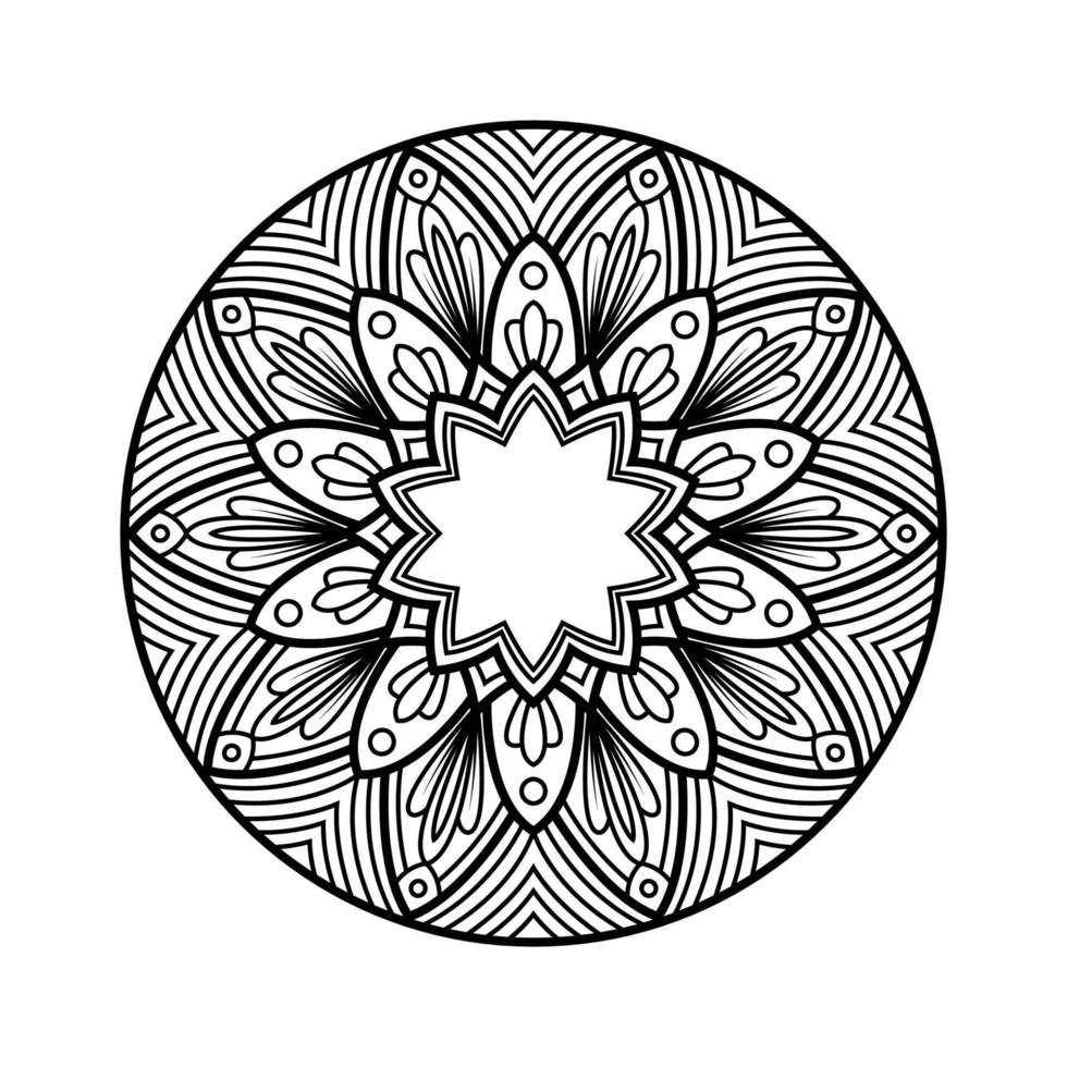 mandala art vector isolated on white background. can be used for coloring book page, henna, tattoo, decoration. ornament pattern design.