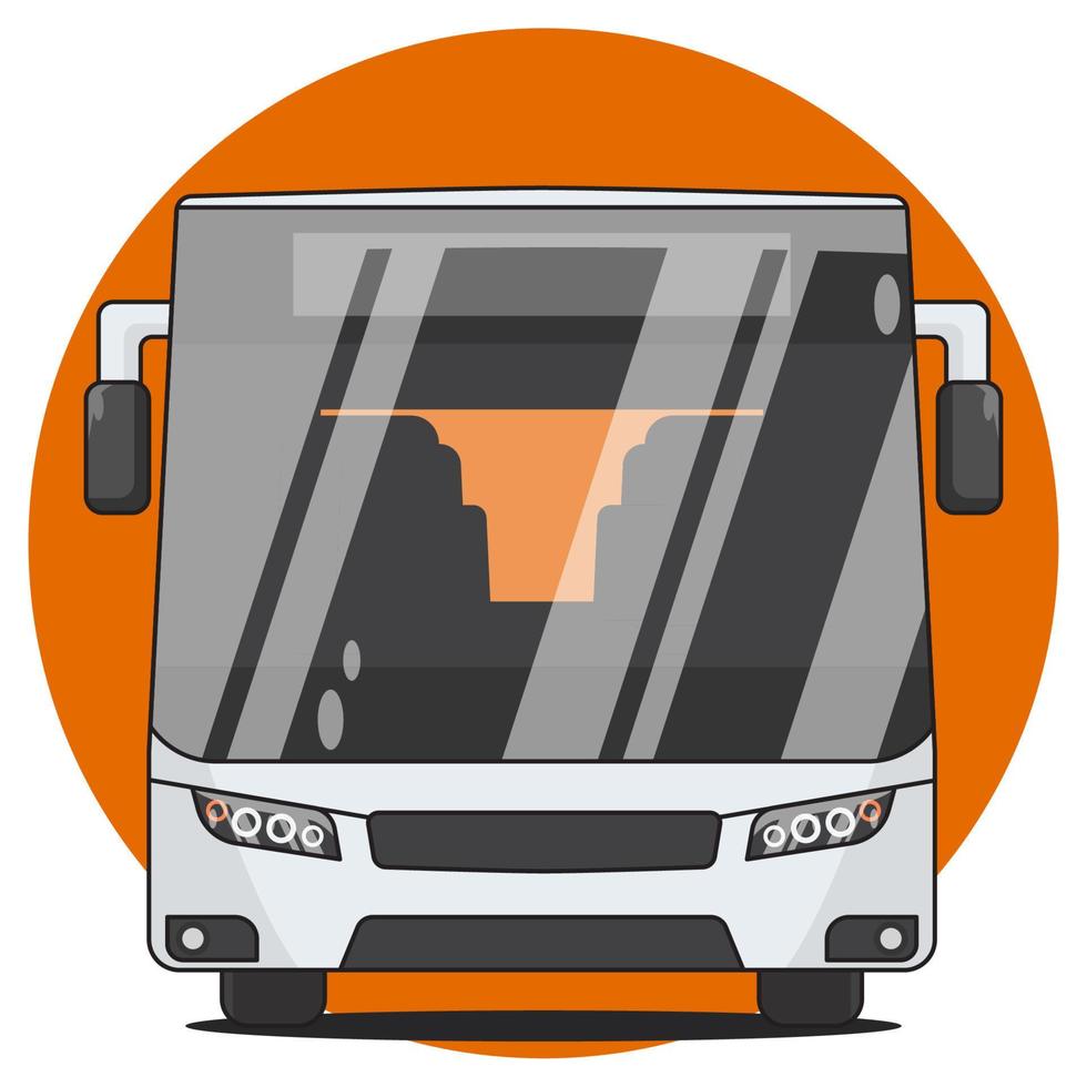 front view of modern bus, vector illustration