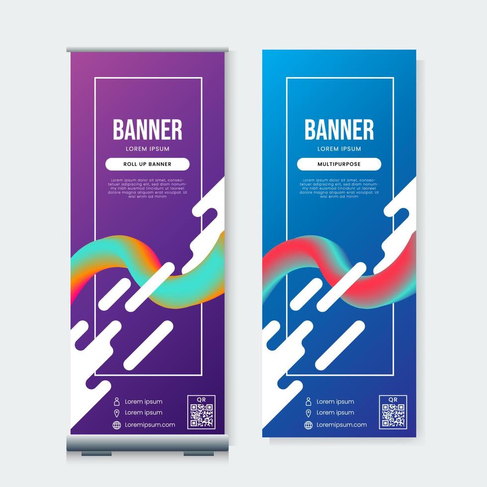 Set of Modern multipurpose roll up banner template design vector