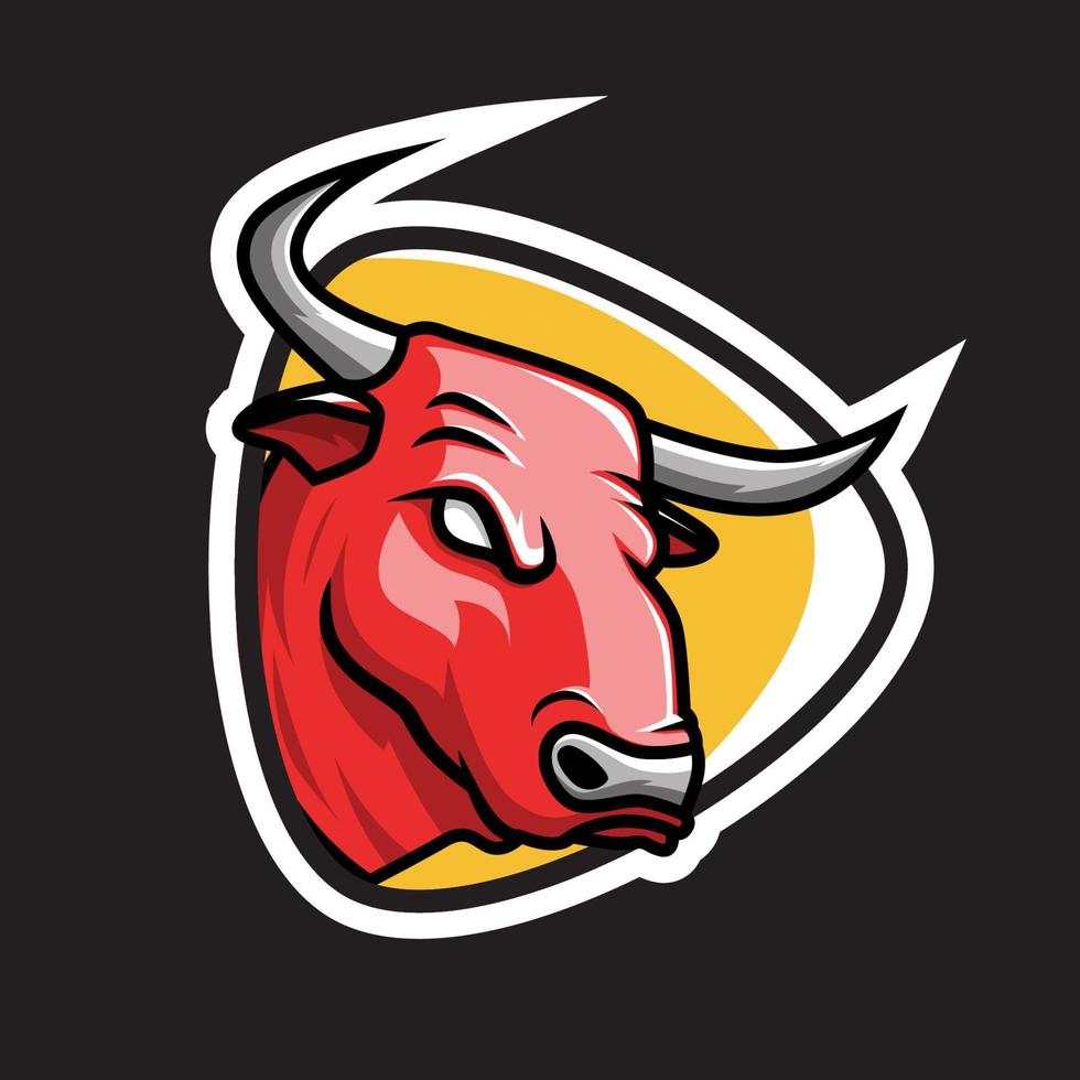 bull head mascot vector, e-sport team logo illustration vector