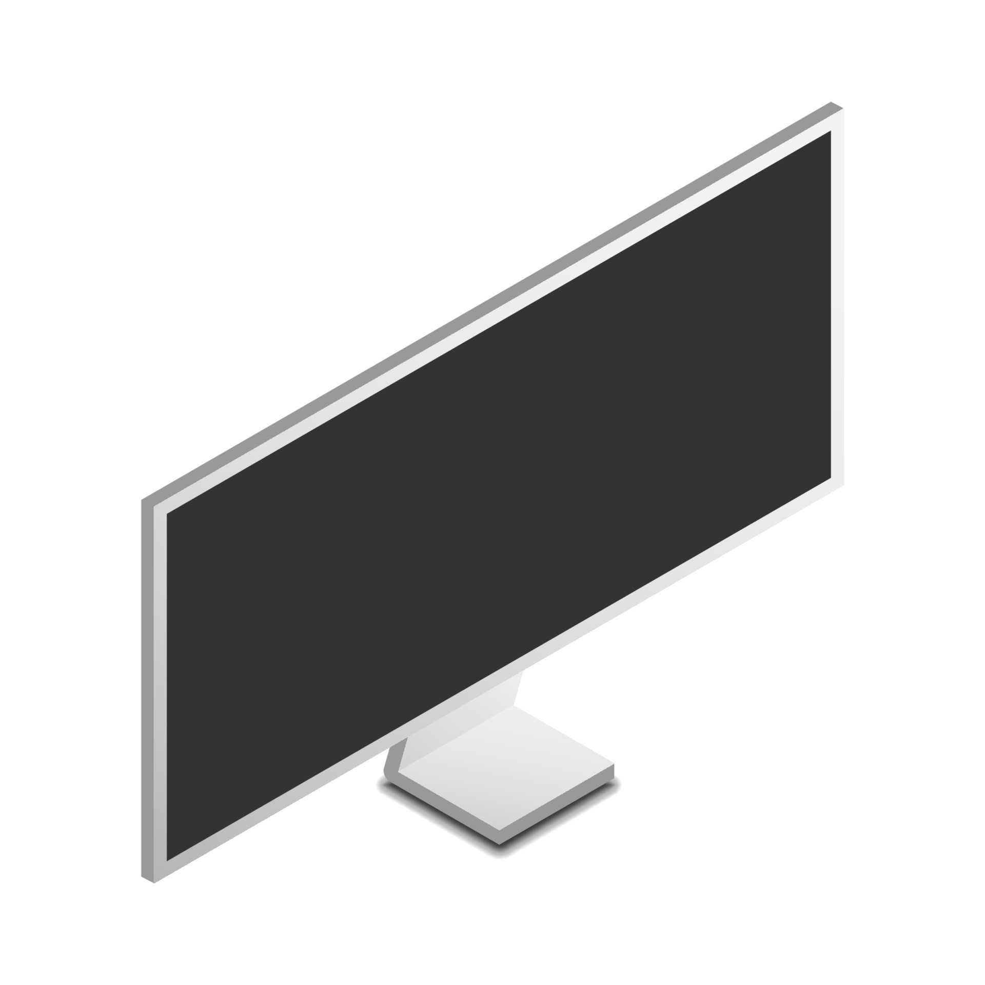 pc monitor isometric view vector illustration isolated on white ...