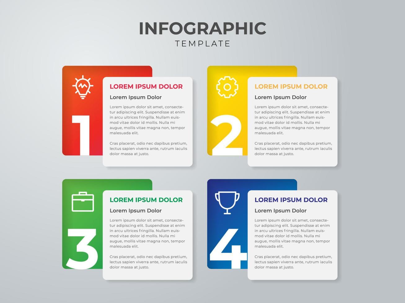 elemento infográfico con 4 puntos o numeración vector