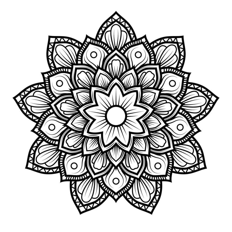 mandala art design vector, flower circular pattern, can be used for decoration, coloring book page, henna, tattoo. vector