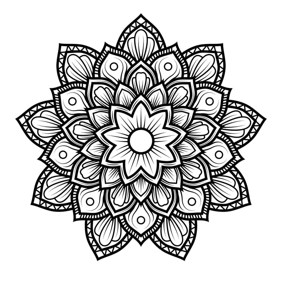 mandala art design vector, flower circular pattern, can be used for decoration, coloring book page, henna, tattoo. vector